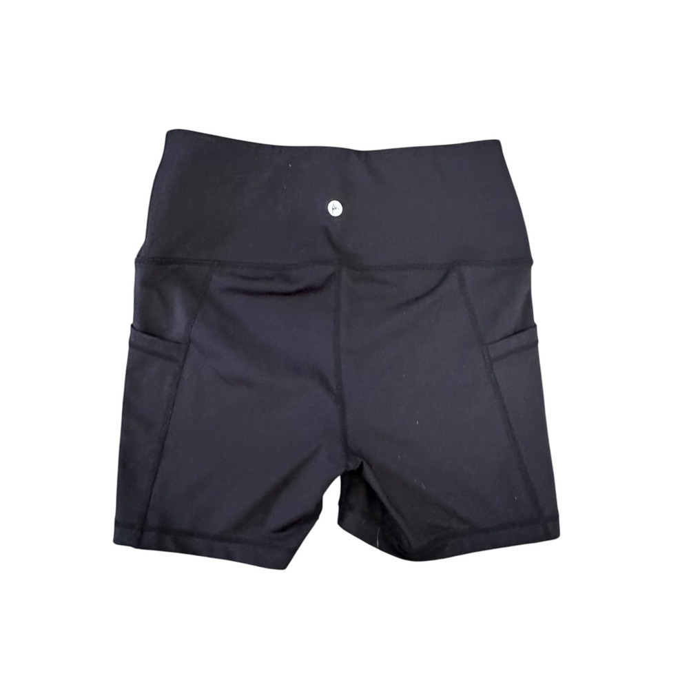 AVA Athletic Shorts High Waist Yoga Workout Pocket Bike Shorts Black - Picture 5 of 12